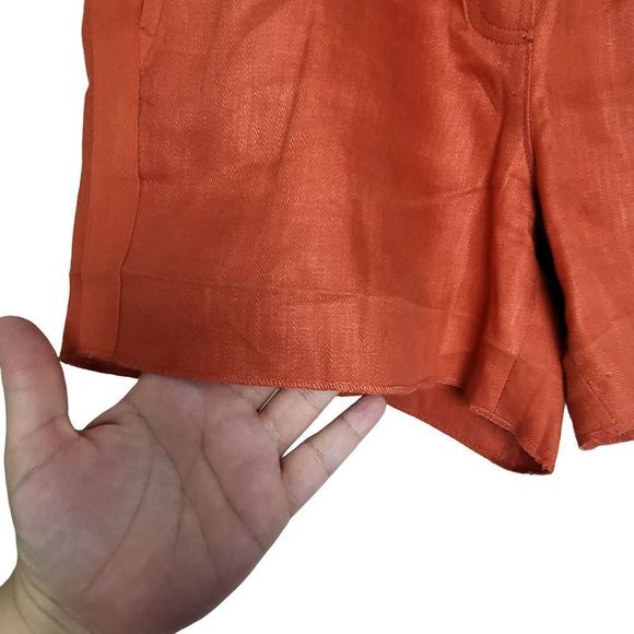 J.Crew Orange Linen Shorts Size Small - Picture 7 of 11
